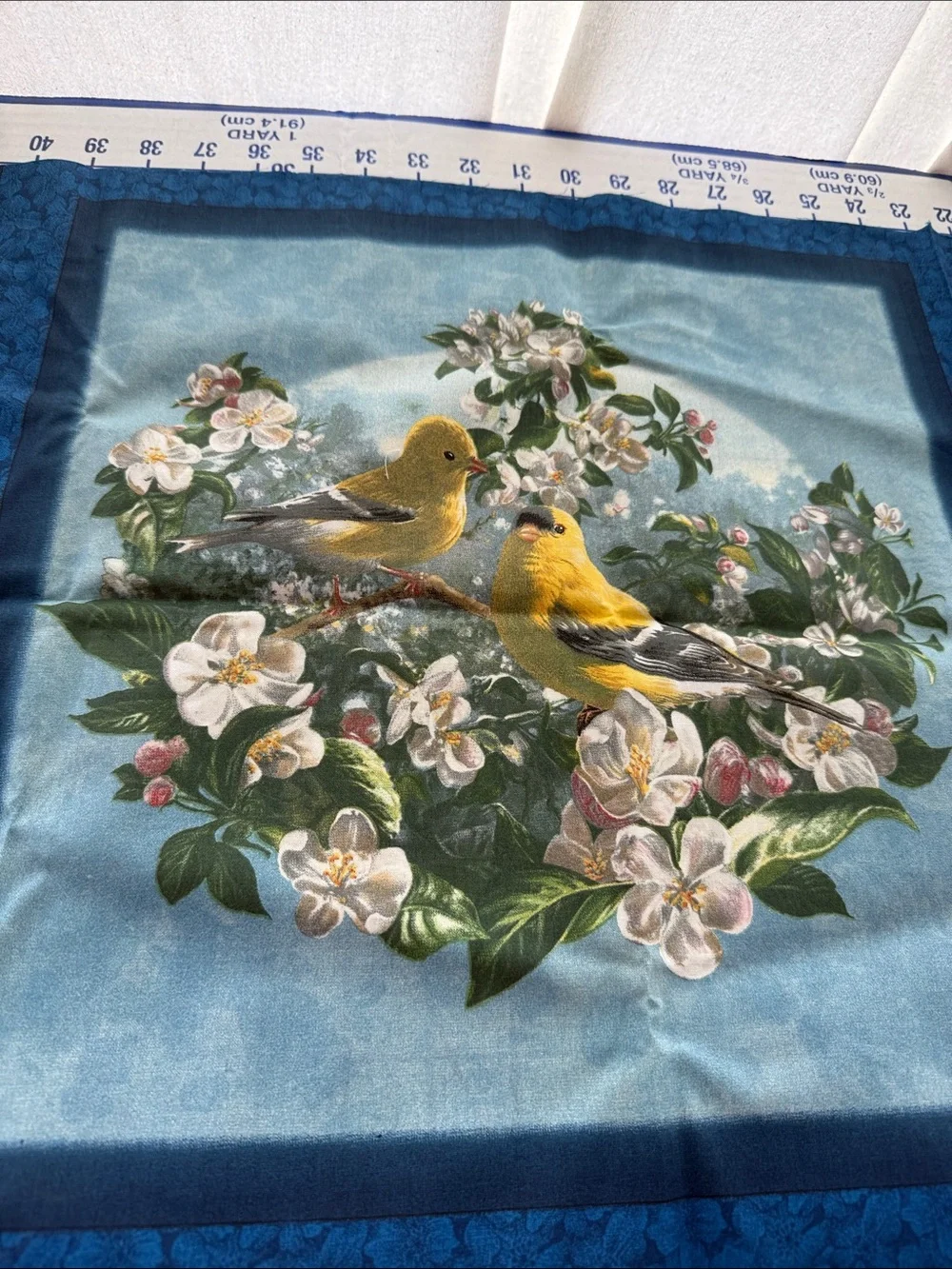 VIP Cranston Bird Panel Fabric Hoffman Cardinals Bluebirds Chickadees Goldfinche
